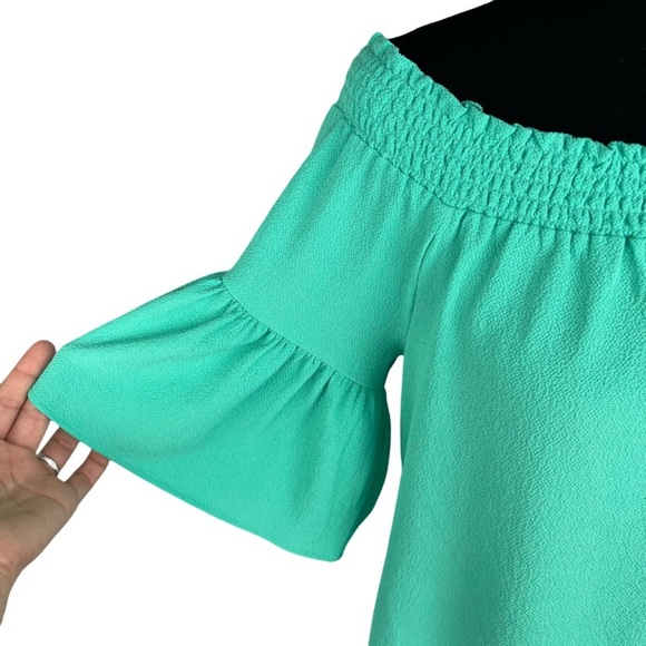 Kaari Blue Women’s off the shoulder Ruffle sleeve blouse top size M - Picture 3 of 8